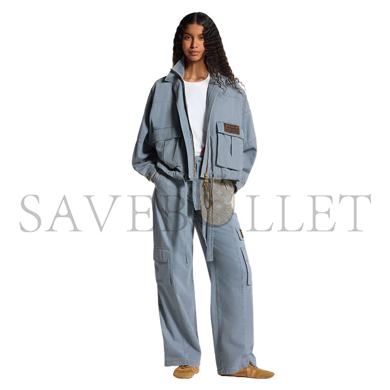 LOUIS VUITTON UTILITY POCKET WASHED DENIM JACKET 1AK1CX